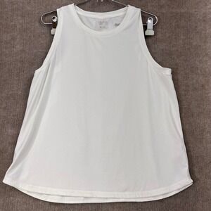 Callia White Sleeveless Tank Top Athletic Workout Activewear Womens XL